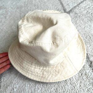 Madewell Off-White Cotton Canvas Bucket Hat Casual Summer Accessory M-L